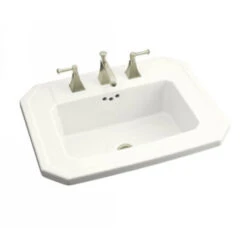 Kohler K-2325-8-0 Kathryn Self-Rimming Lavatory With 8" Centers - White (Faucet Not Included)