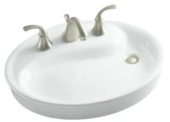 Kohler K-2354-8-0 Yin Yang Wading Pool Lavatory With 8" Centers And Overflow - White (Faucet Not Included)