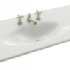 Kohler K-3053-8-0 Iron/Impressions 49" One-Piece Surface And Integrated Lavatory With 8" Centers - White