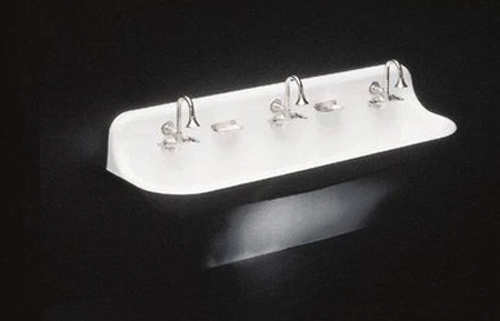 Kohler K-3200-0 Brockway 3 Wash Sink With Drillings For Two Faucets - White (Faucets And Soap Dishes Not Included)