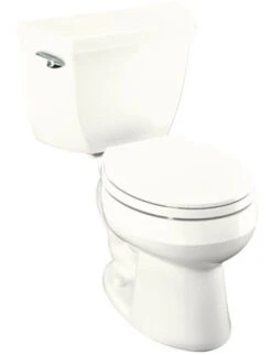 Kohler K-3577-7 1.28 Gpf Round-Front Toilet With Class Five Flushing Technology And Left-Hand Trip Lever From The Wellworth Series - Black (Pictured In White)