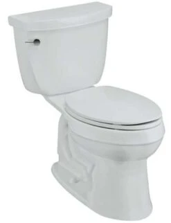 Kohler K-3589-7 Cimarron Comfort Height Elongated 1.6 Gpf Toilet With Class Six Technology And Left-Hand Trip Lever - Black (Pictured In White)