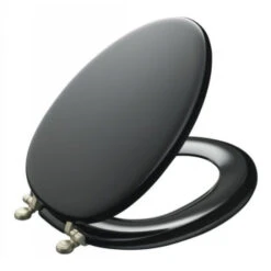 Kohler K-4701-BN-7 Kathryn Toilet Seat With Brushed Nickel Hinges - Black