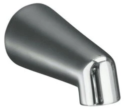 Kohler K-6854-BN Standard Wall-Mount Non-Diverter Bath Spout - Brushed Nickel (Pictured In Polished Chrome)