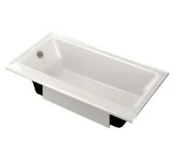 Kohler K-877-S-0 Cast Iron Bath With Enameled Apron And Left-Hand Drain - White