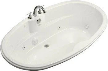 Kohler K-1148-H-0 7242 Oval Bath Whirlpool With Heater - White 1 Kohler K-1148-H-0 7242 Oval Bath Whirlpool With Heater - White