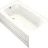 Kohler K-1151-LA-0 Bancroft 5' Whirlpool With Integral Apron And Left Hand Drain - White
