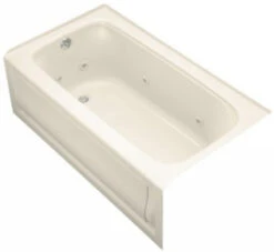 Kohler K-1151-LA-47 Bancroft 5' Whirlpool With Integral Apron And Left Hand Drain - Almond
