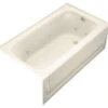 Kohler K-1151-RA-47 Bancroft 5' Whirlpool With Integral Apron And Right Hand Drain - Almond