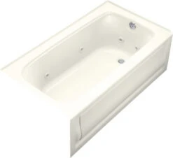 Kohler K-1151-RA-96 Bancroft 5' Whirlpool With Integral Apron And Right Hand Drain - Biscuit