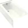 Kohler K-1151-GLA-0 Bancroft 5' BubbleMassage Bath With Integral Apron And Left Hand Drain - White
