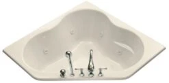 Kohler K-1154-H-47 Proflex 4.5 Foot Corner Jetted Tub 54" X 54" With Center Drain - Almond (Faucet And Accessories Not Included)