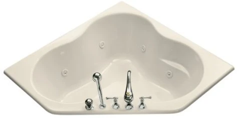 Kohler K-1154-H-47 Proflex 4.5 Foot Corner Jetted Tub 54" X 54" With Center Drain - Almond (Faucet And Accessories Not Included) 1 Kohler K-1154-H-47 Proflex 4.5 Foot Corner Jetted Tub 54" X 54" With Center Drain - Almond (Faucet And Accessories Not Included)