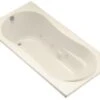 Kohler K-1157-47 Proflex 6 Foot Drop In/Alcove Jetted Tub With Left Hand Drain - Almond