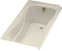 Kohler K-1219-R-47 Hourglass 5' Bath WIth Tile Flange And Right Hand Drain - Almond