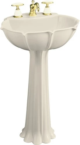 Kohler K-2099-8-47 Anatole Pedestal Lavatory With 8" Centers - Almond 1 Kohler K-2099-8-47 Anatole Pedestal Lavatory With 8" Centers - Almond