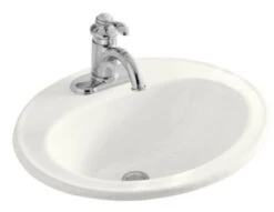 Kohler K-2196-1-7 Pennington Self-Rimming Lavatory Sink - Black (Pictured In White)