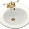 Kohler K-2202-4-0 Brookline Self-Rimming Lavatory With 4" Centers - White (Faucet Not Included)