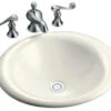 Kohler K-2804-96 Iron Bell Self-Rimming Lavatory - Biscuit (Faucet Not Included)