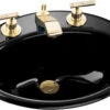 Kohler K-2905-8-7 Farmington Self-Rimming Lavatory With 8" Centers - Black (Faucet Not Included)