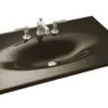 Kohler K-3051-8-KA Iron/Impressions 37" One-Piece Surface And Integrated Lavatory With 8" Centers - Black And Tan