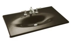 Kohler K-3051-8-KA Iron/Impressions 37" One-Piece Surface And Integrated Lavatory With 8" Centers - Black And Tan