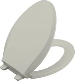 Kohler K-4636-58 Cachet Quiet-Close Quick-Release Toilet Seats - Thunder Grey (Pictured In Ice Grey)