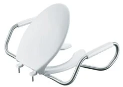 Kohler K-4654-A-0 Lustra Elongated Open-Front Toilet Seat With Antimicrobial Agent And Support Arms - White