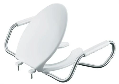 Kohler K-4654-A-0 Lustra Elongated Open-Front Toilet Seat With Antimicrobial Agent And Support Arms - White 1 Kohler K-4654-A-0 Lustra Elongated Open-Front Toilet Seat With Antimicrobial Agent And Support Arms - White