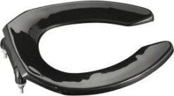 Kohler K-4671-C-7 Lustra Traditional Elongated Open Front Toilet Seat With Check Hinge - Black